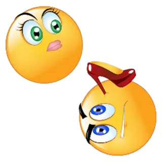 😚 Emoji, Schuh, Klaps, Gewalt, Cartoon telegram sticker