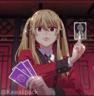 🥢 Mary Saotome Kakegurui @Kawaiiipack anime, gambling, manga, card game, Kakegurui, Mary Saotome telegram sticker