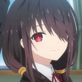 😊 Kurumi Tokisaki Date A Live อนิเมะ, ผู้หญิง, คุรุมิ โทคิซากิ, เดทอะไลฟ์, ชุดนักเรียน, ตาสีแดง whatsapp sticker