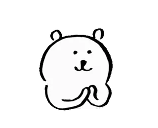 👏 animal, ours, mignon, autocollant, dessin animé, blanc, kawaii telegram sticker