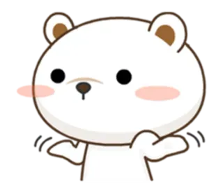 🤷‍♀ oso, lindo, oso blanco, dibujos animados, animal, pegatina telegram sticker
