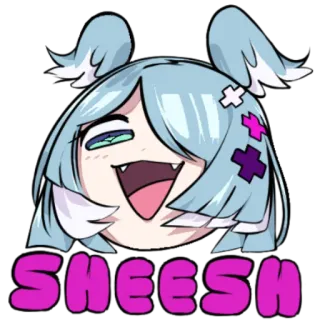 😆 SHEESH autocollant, dessin animé, personnage, sheesh, mème telegram sticker