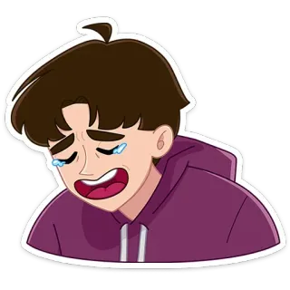 😂 ร้องไห้, เศร้า, อารมณ์, การ์ตูน, ตัวละคร, วัยรุ่น telegram sticker