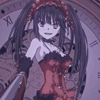⏳ Kurumi Tokisaki Date A Live อนิเมะ, ตัวละคร, ผู้หญิง, Date A Live, คุรุมิ โทคิซากิ telegram sticker