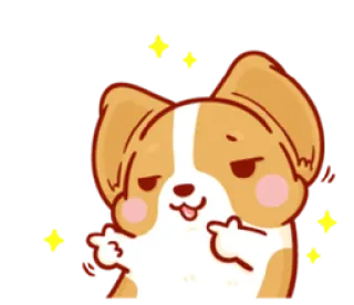 😉 狗, 贴纸, 中指, 卡通, 动物 telegram sticker