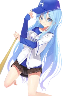 😏 FKPH garota anime, beisebol, fofo, esportes, garota, desenho animado, mangá telegram sticker