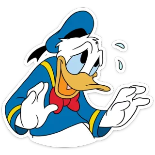 😥 Donald Duck мультфильм, утка, Дисней, персонаж telegram sticker