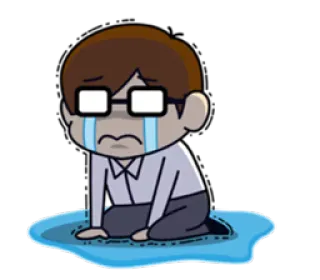 😭 เศร้า, ร้องไห้, น้ำตา, อารมณ์, การ์ตูน telegram sticker