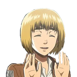 😌 Armin Arlert Attack on Titan Anime, Manga, Ataque a los Titanes, Armin Arlert, Personaje, Sticker telegram sticker