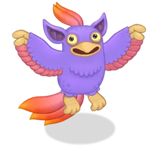 💁 monster, burung, makhluk, ungu, oranye, fantasi telegram sticker