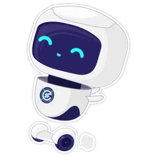 😋 robot, cute, cartoon, ai, futuristic, friendly telegram sticker