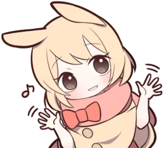 👋 动漫, 卡通, 卡哇伊, 可爱, 兔子, 女孩, Q版 telegram sticker