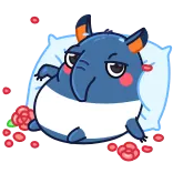 🌹 tapir, zwierzę, słodki, śpiący, poduszka, leniwy telegram sticker