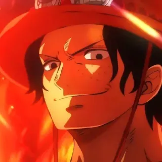 🌟 Ace One Piece Anime, One Piece, Ace, Fuoco, Pirata whatsapp sticker