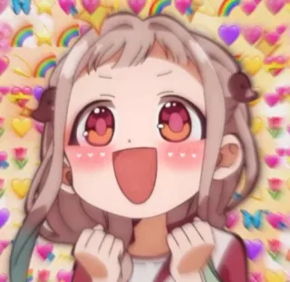 💓 Anime, Carino, Cuori, Kawaii, Felice, Cartoni animati telegram sticker