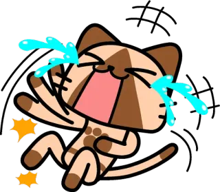 😂 chat, pleurer, larmes, dessin animé, emoji, autocollant telegram sticker