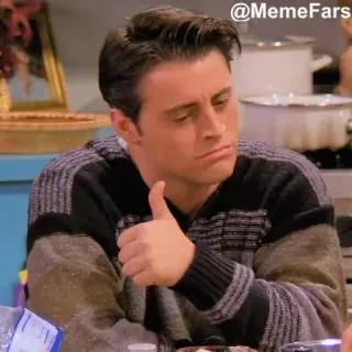 👍 Joey Tribbiani Friends null ยกนิ้วโป้ง, รายการทีวี, ยุค 90, ซิทคอม, เฟรนส์, โจอี้, อนุมัติ telegram sticker