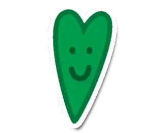 💚 cœur, vert, emoji, smiley, mignon, kawaii whatsapp sticker