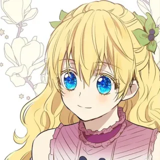 💫 Anime, Dibujos animados, Chica, Rubia, Linda, Personaje telegram sticker