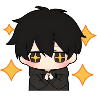 🥹 จิบิ, อนิเมะ, น่ารัก, ประกาย, คาวาอิ telegram sticker