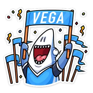 😱 VEGA акула, спорт, вега, команда, талисман, фанат whatsapp sticker