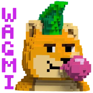 😍 HIGH TIDE doge, chien, voxel, pixel art, marée haute, crypto, NFT telegram sticker