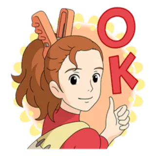 👌 OK girl, anime, thumbs up, cartoon, cute, ok telegram sticker