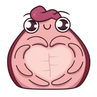 💋 lindo, kawaii, corazón con manos, dibujos animados, pegatina whatsapp sticker
