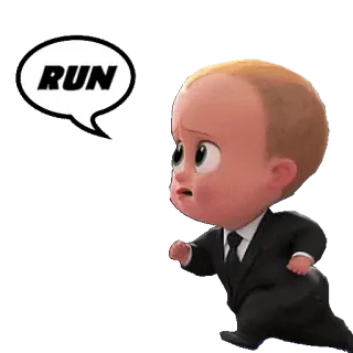 🏃‍♀️ Boss Baby The Boss Baby RUN dibujos animados, bebé, corriendo, traje, Dreamworks telegram sticker