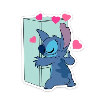 😘 Stitch Stitch, Disney, cartone animato, carino, amore, cuori telegram sticker