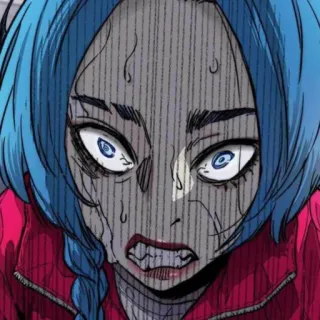 🚲 аниме, девушка, голубые волосы, злая, расстроенная, разочарованная telegram sticker