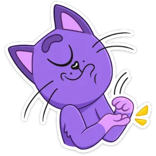 👏 kucing, stiker, kartun, ungu, hewan telegram sticker
