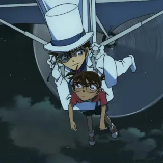 💎 Kaito Kid Detective Conan anime, manga, detective, mystery, flying, Kaito Kid, Detective Conan telegram sticker
