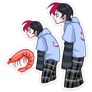 🦐 Dessin animé, Animé, Garçon, Emo, Crevette telegram sticker