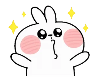 😚 милый, кролик, блестки, каваи, животное telegram sticker