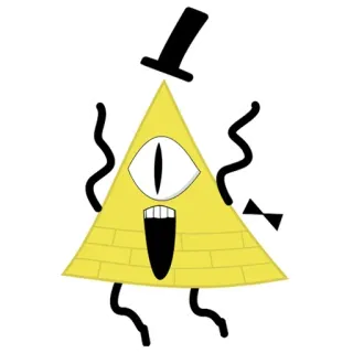 🥳 Bill Cipher Gravity Falls Bill Cipher, Gravity Falls, triangolo, cartone animato, animazione, occhio telegram sticker