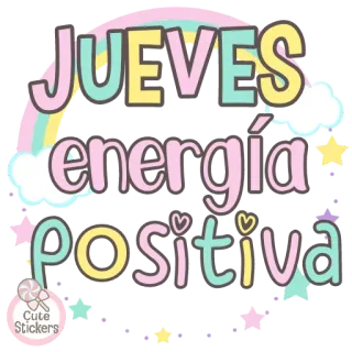 🌈 JUEVES
energía
positiva jueves, energía positiva, español, adhesivo, saludo telegram sticker