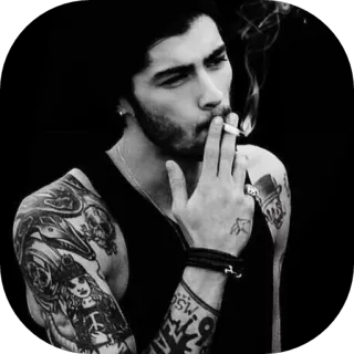 🚬 man, roken, tattoo, zwart wit, sigaret telegram sticker