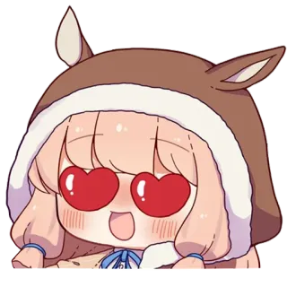 😍 anime, cute, heart eyes, kawaii, deer, sticker, cartoon telegram sticker