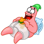 😋 Patrick Star SpongeBob SquarePants Patrick Estrela, Bob Esponja, desenho animado, bebê, engraçado, dormir, comendo telegram sticker
