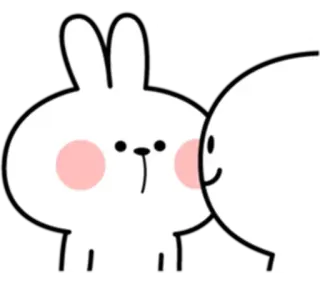 😒 うさぎ, 可愛い, 動物, マンガ, 白 telegram sticker