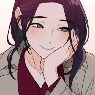 ☺️ femme, souriant, dessin animé, mignon, portrait whatsapp sticker