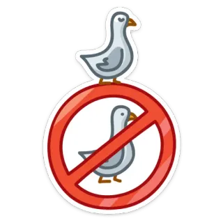 🖕 ganso, pássaro, animal, proibido, não permitido, pare, placa whatsapp sticker
