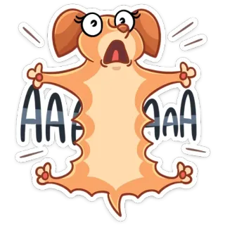 😬 AAAA anjing, teriakan, teriak, kartun, hewan, terkejut, takut telegram sticker