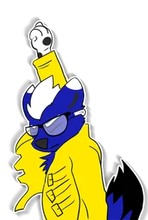 😝 Furry, Dedo do meio, Ofensivo, Desenho animado, Animal, Gesto, Azul whatsapp sticker