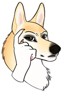 😏 anjing, berpikir, meme, kartun, stiker, ilustrasi, hewan telegram sticker