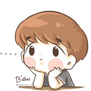 😧 nhãn dán, hoạt hình, nhân vật, dễ thương, bé trai telegram sticker