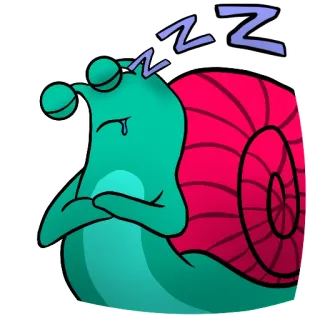 😴 ZZZ snail, sleepy, sleeping, cartoon, cute, animal telegram sticker