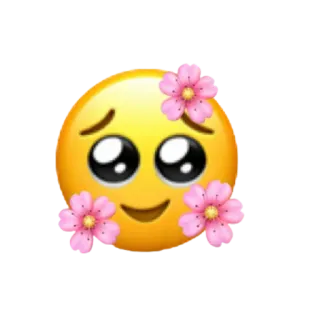 🥺 emoji, carino, fiori, sticker, kawaii, felice telegram sticker