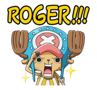 🙋 Tony Tony Chopper One Piece ROGER!!! Anime, Manga, One Piece, Chopper, Tony Tony Chopper, Stiker whatsapp sticker